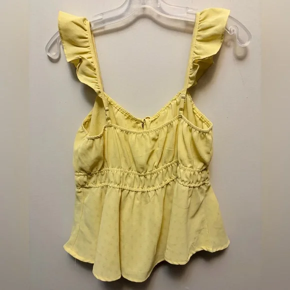 MINE Yellow Ruffle Strap Crop Top - Picture 4 of 5
